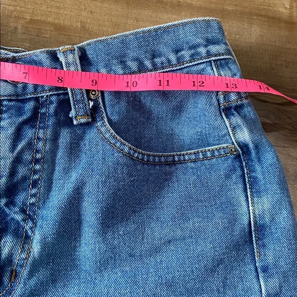 Classic High-Waist Blue Denim Shorts - Picture 6 of 12